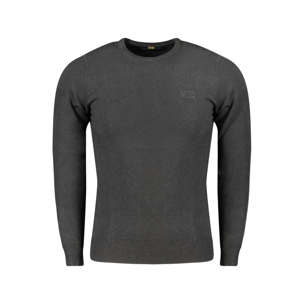 Cavalli Class Black Viscose Sweatshirt