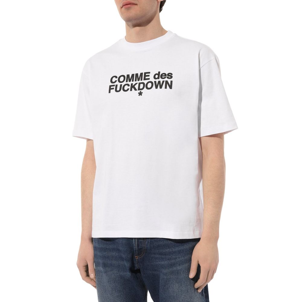 تي شيرت قطني أبيض من Comme Des Fuckdown