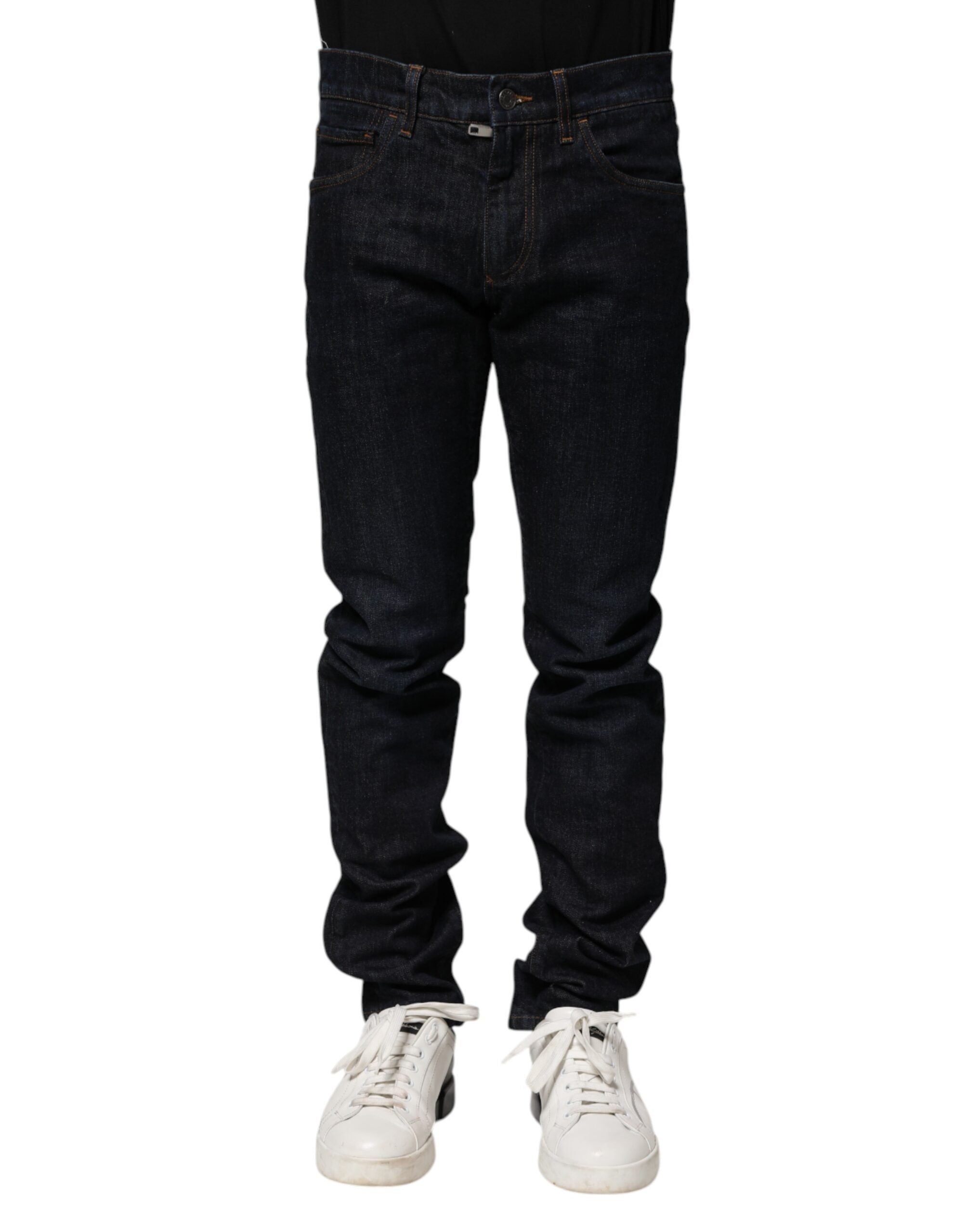 Dolce & Gabbana Black Cotton Skinny Denim Men Jeans - Luxe Marca
