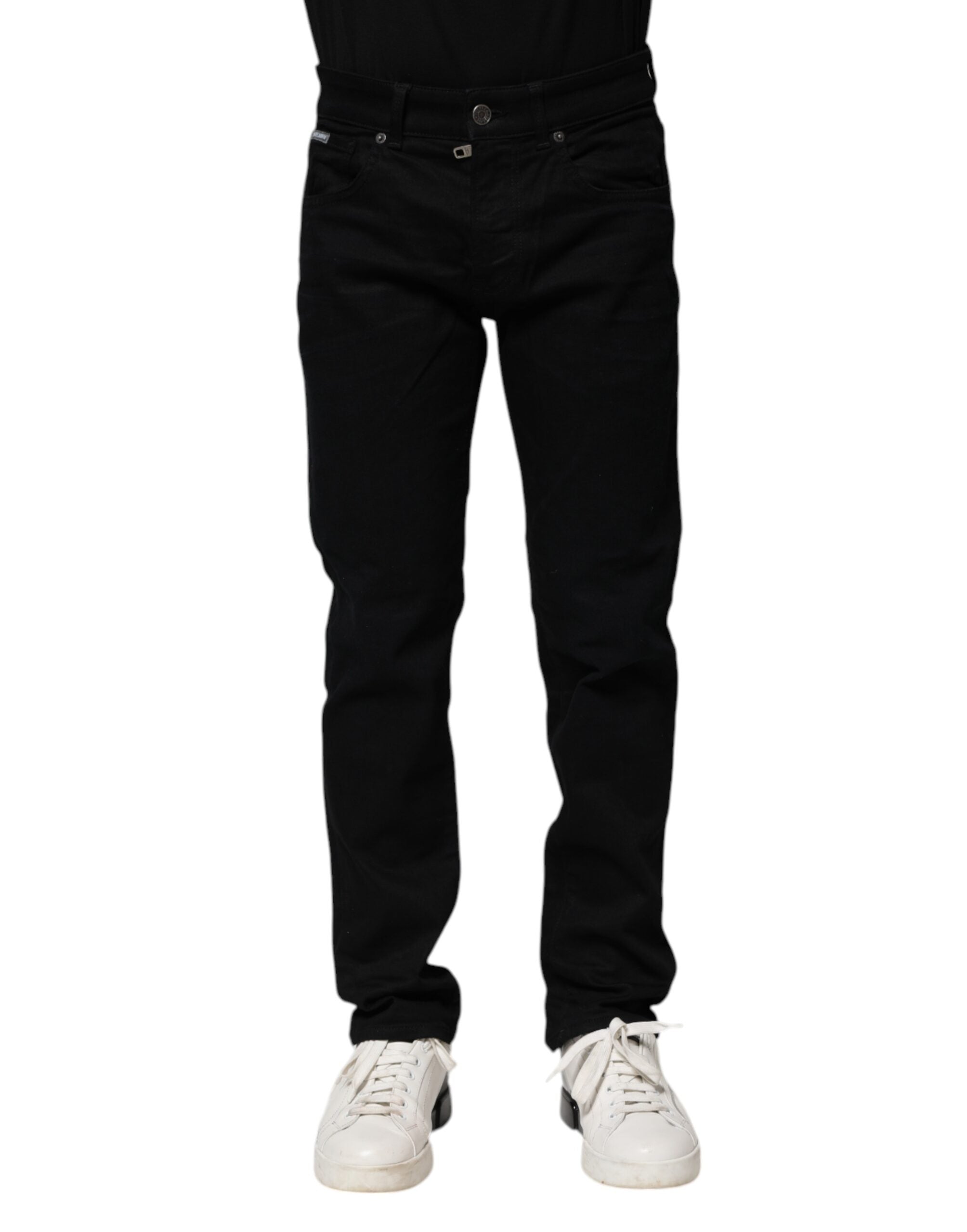 Dolce & Gabbana Black Cotton Skinny Denim Jeans - Luxe Marca