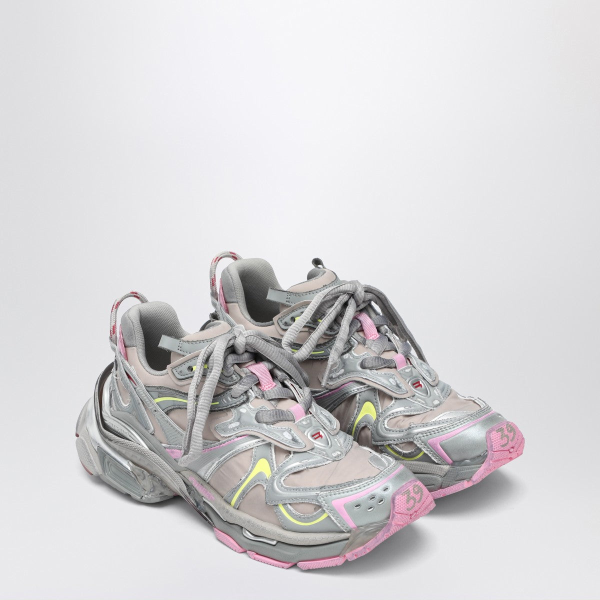 Balenciaga Runner 2.0 grey/yellow/pink sneakers