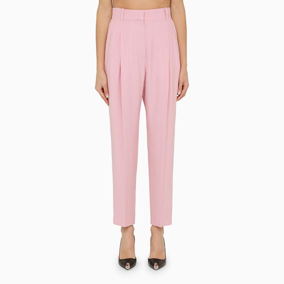 Alexander Mcqueen Alexander McQueen Pink regular trousers with pleats