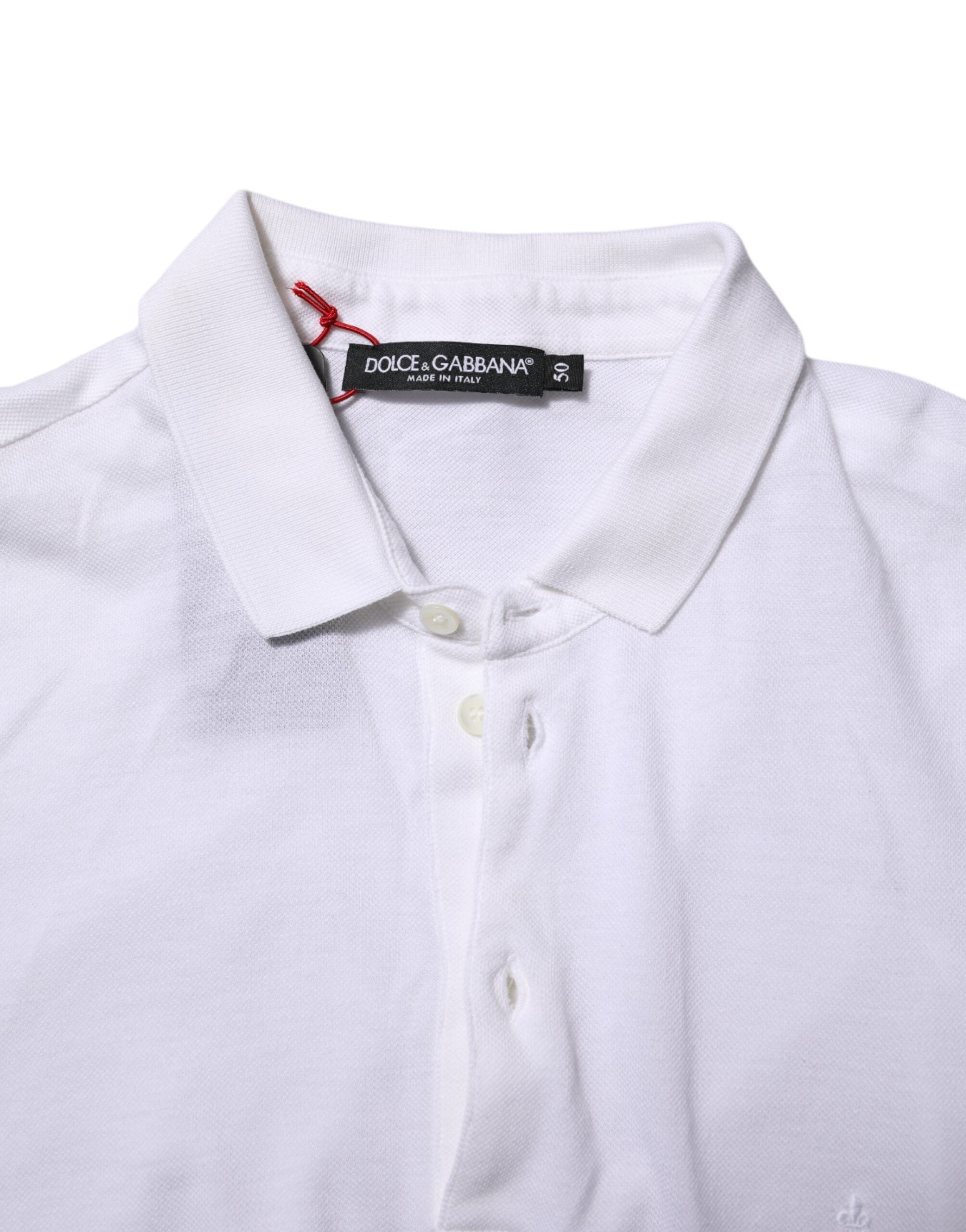 White Collared Men Short Sleeve Crown T-shirt