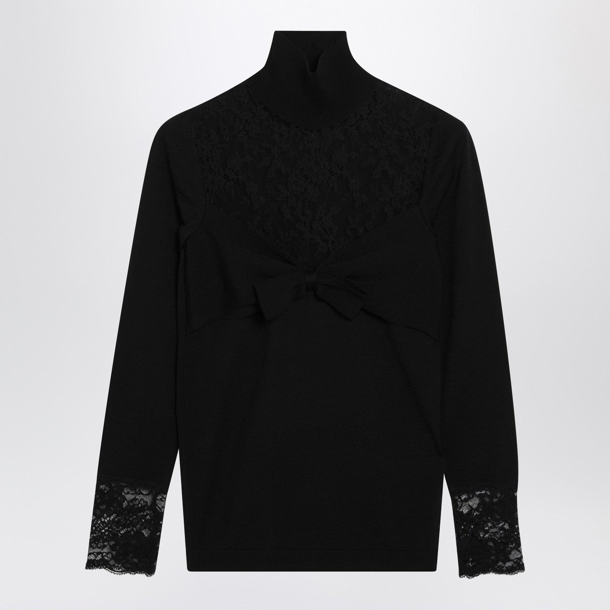 Valentino Valentino Black top with lace inserts
