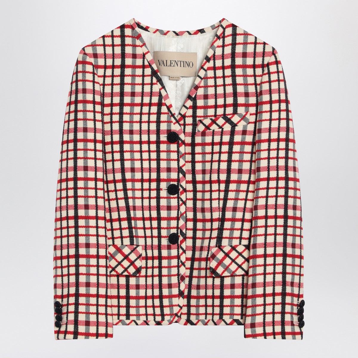 Valentino Valentino Check-pattern jacket in virgin wool and cotton