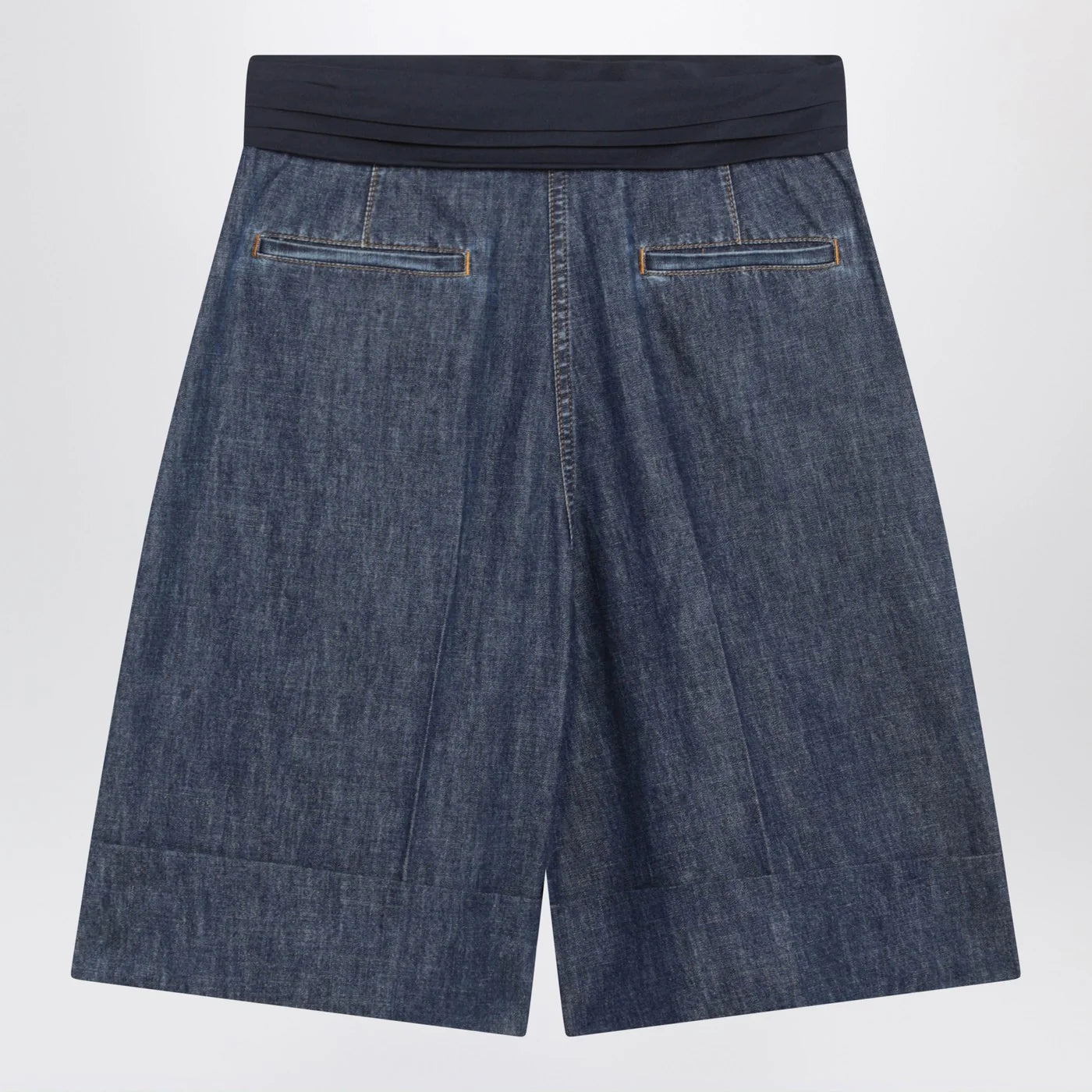 Valentino Denim bermuda shorts with oversized bow