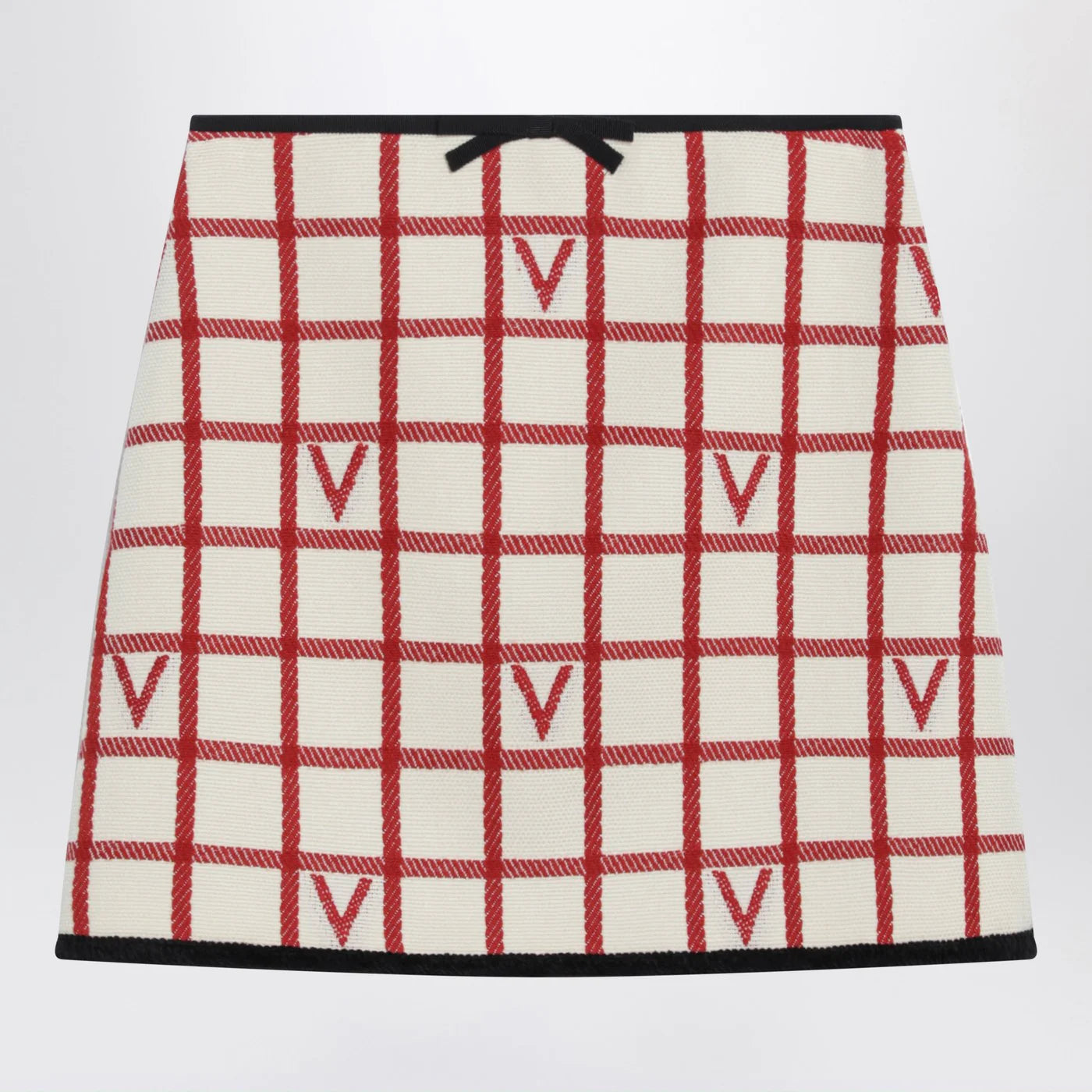 Valentino Ivory skirt with Check Vlogo pattern