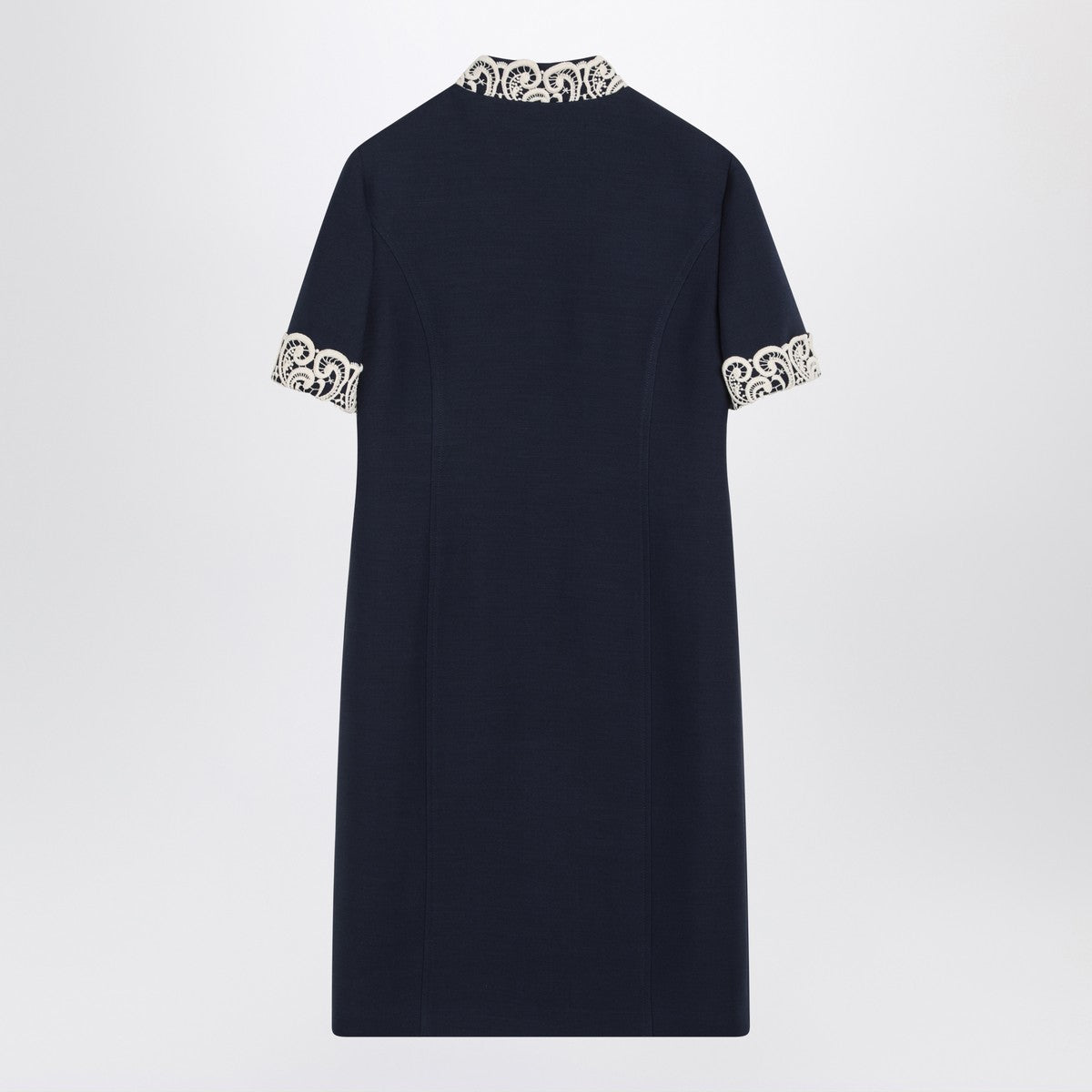 Valentino Valentino Indigo blue dress with macramé trim