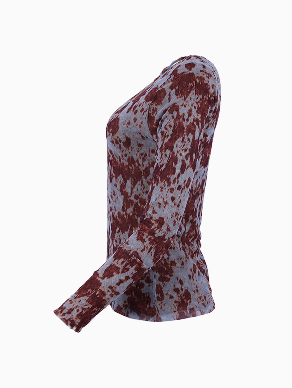 Side view of Siste’s Pattern Tulle Sweater in multicolor – Luxe Marca