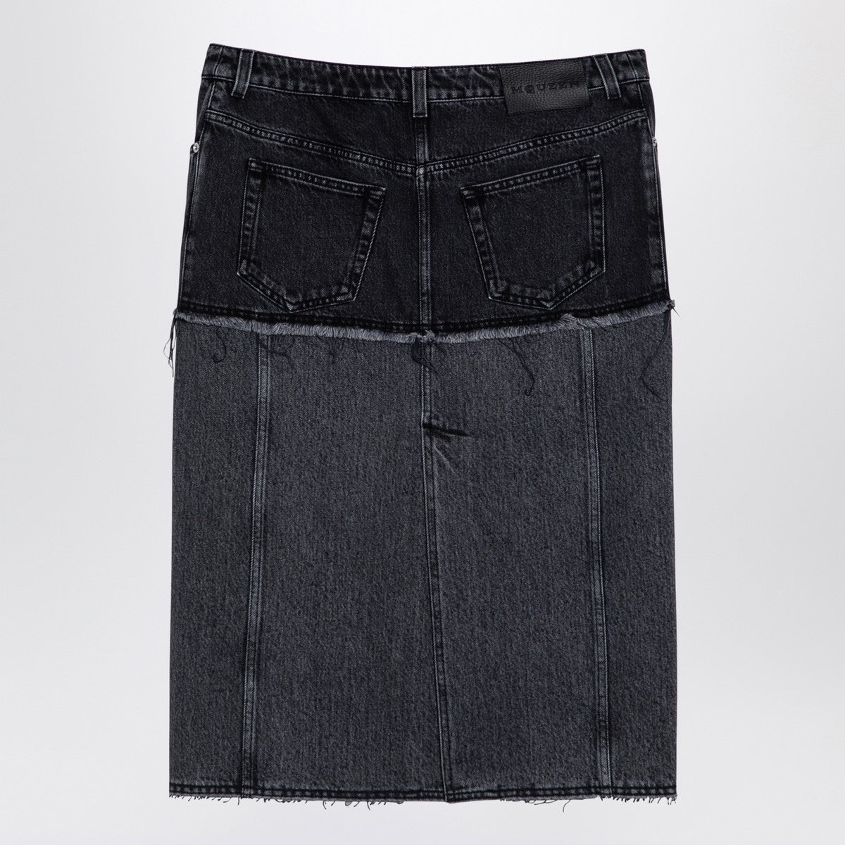 Alexander Mcqueen Alexander McQueen Two-tone black denim skirt