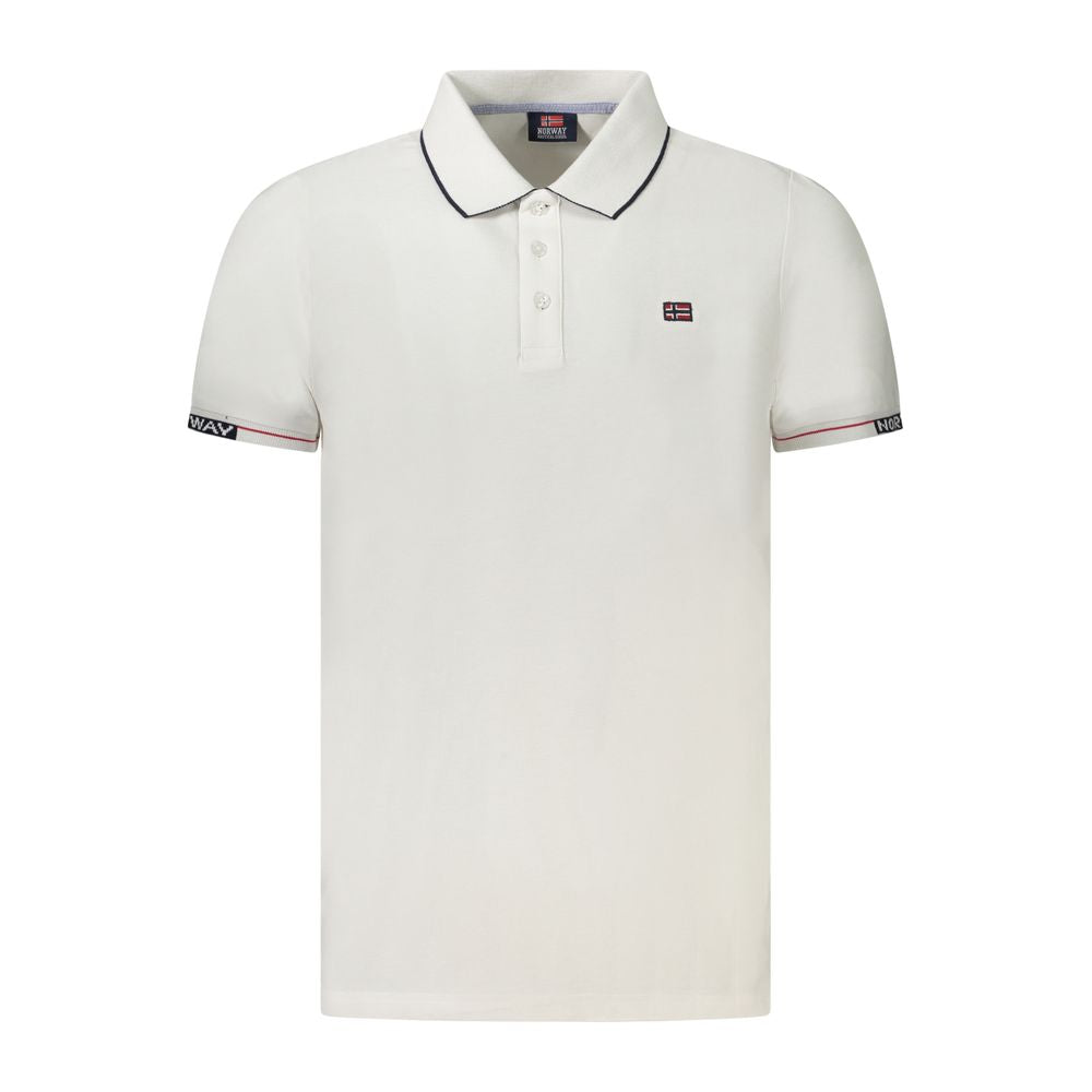 White Cotton Men Polo Shirt