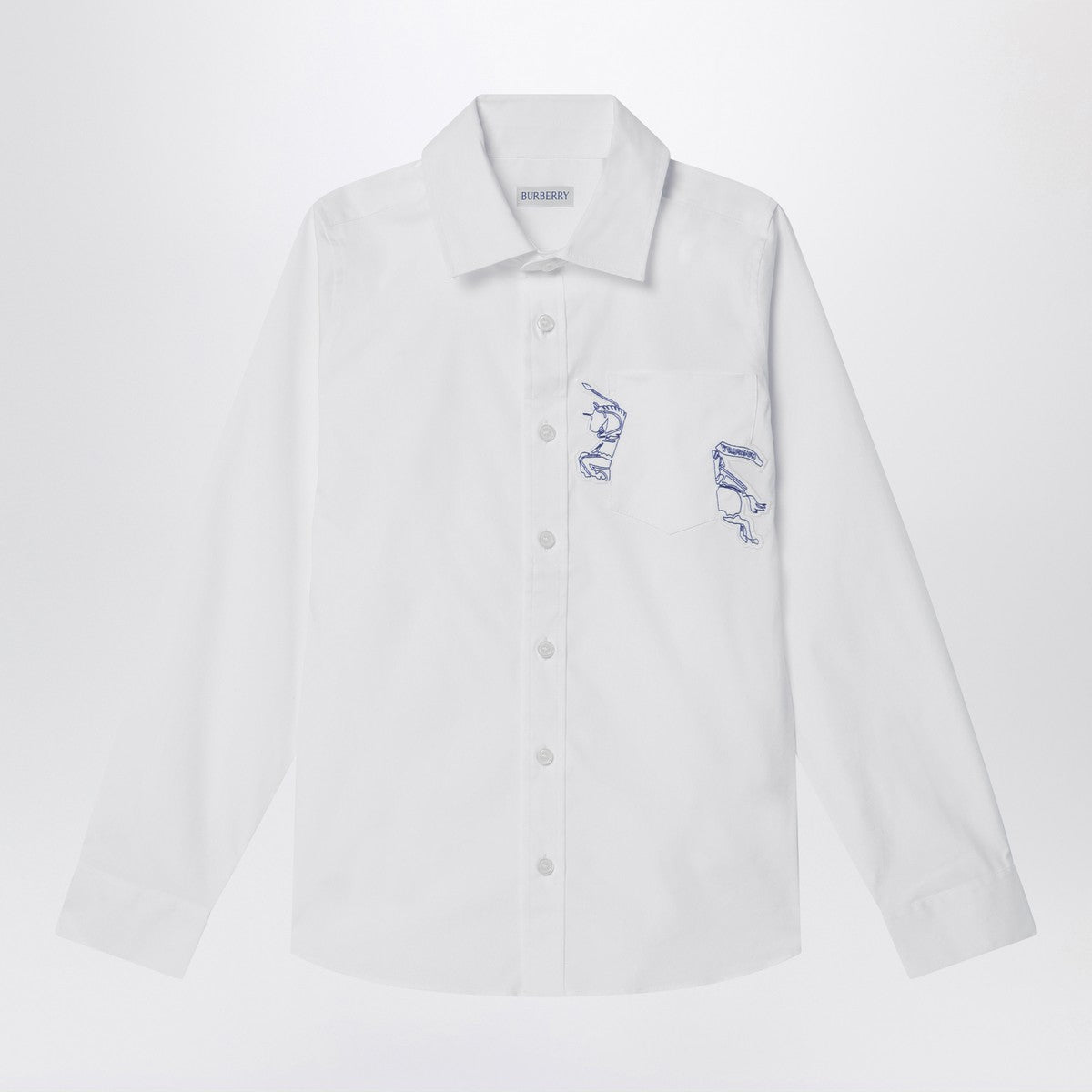 Burberry Burberry White stretch cotton shirt with EKD