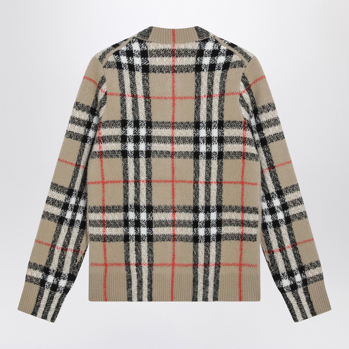 Burberry Burberry Beige Check cashmere and wool cardigan