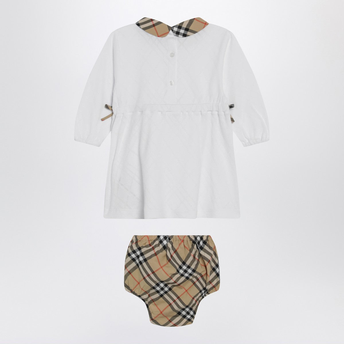 Burberry Burberry White set with Check motif trims