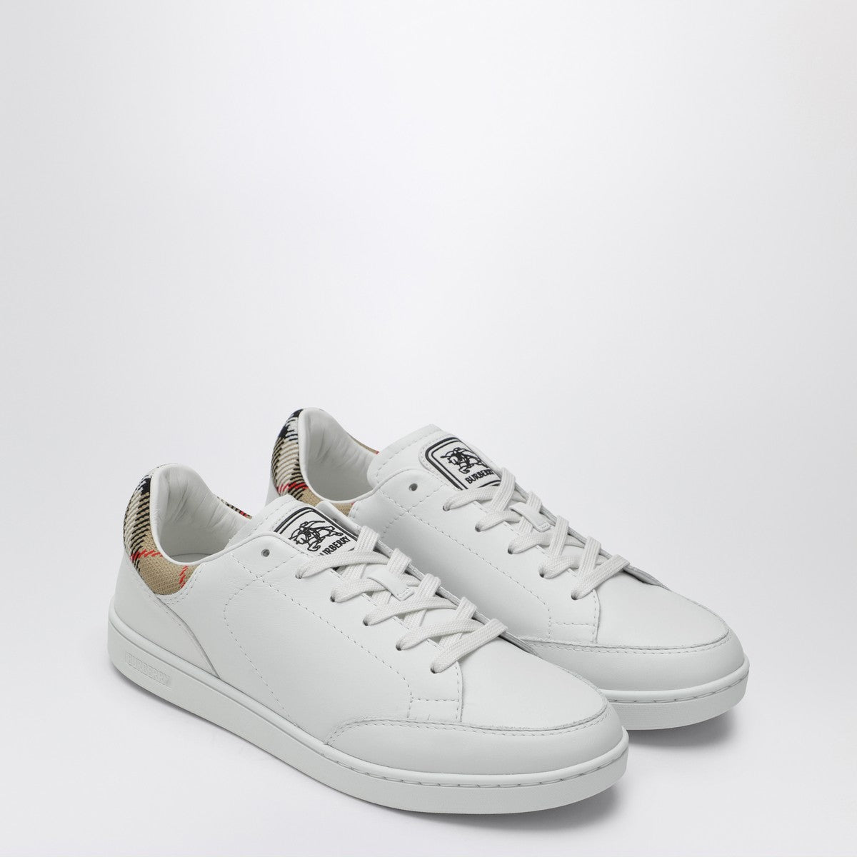 Burberry Burberry Set sneakers in white leather and Check