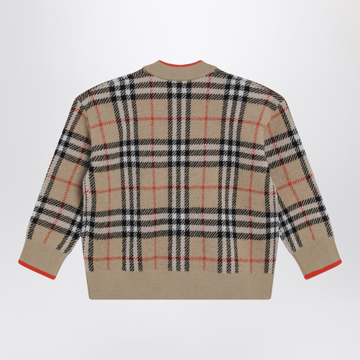Burberry Burberry Beige wool cardigan with Check motif