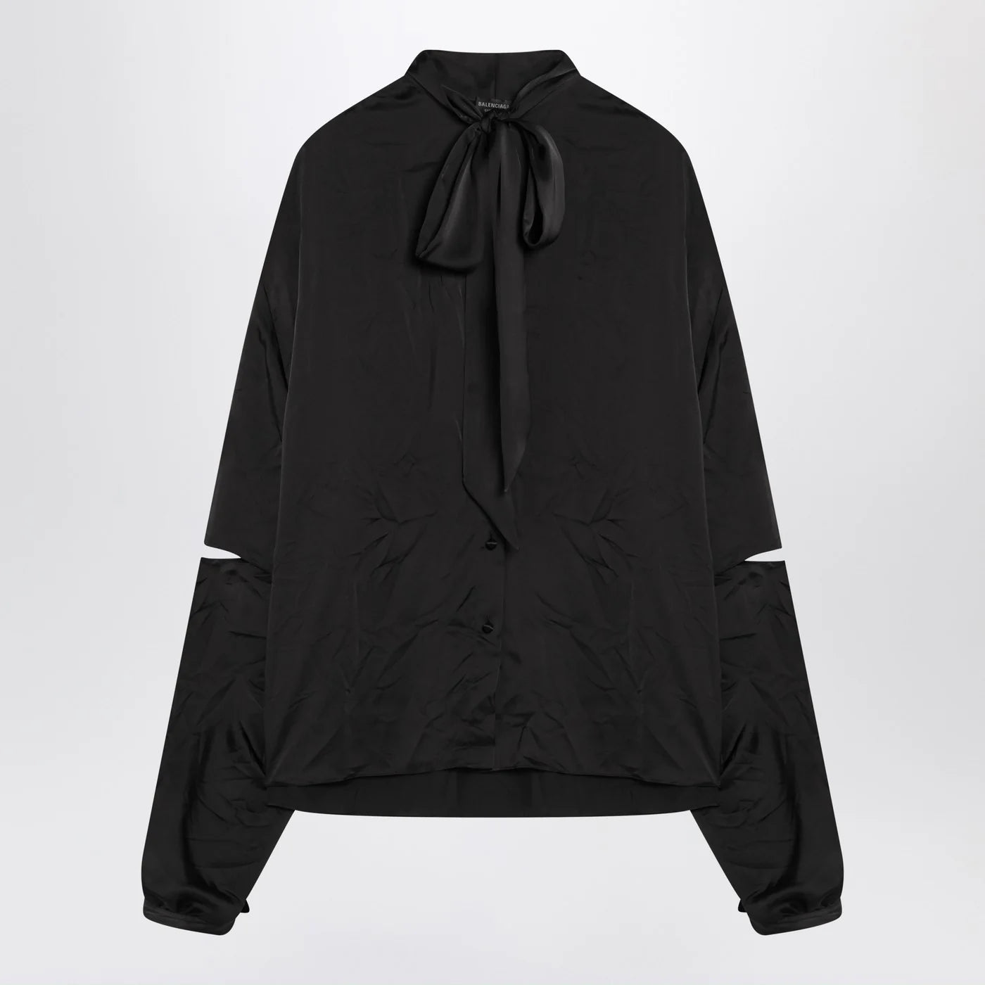 Balenciaga Black satin blouse with bow