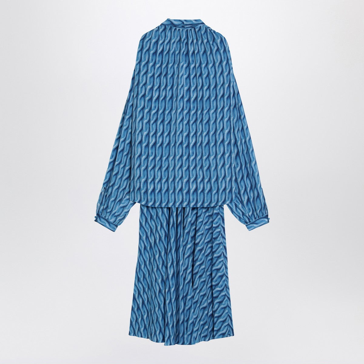 Balenciaga Balenciaga Midi dress with bow and blue print