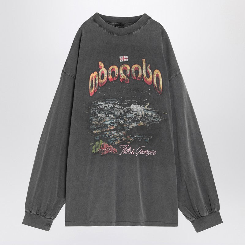 تيشيرت بالنسياغا بالنسياغا أسود اللون من تبليسي