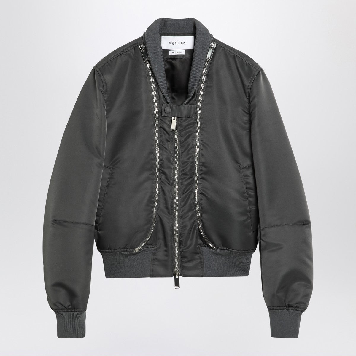 Alexander Mcqueen Alexander McQueen Grey zipped bomber jacket