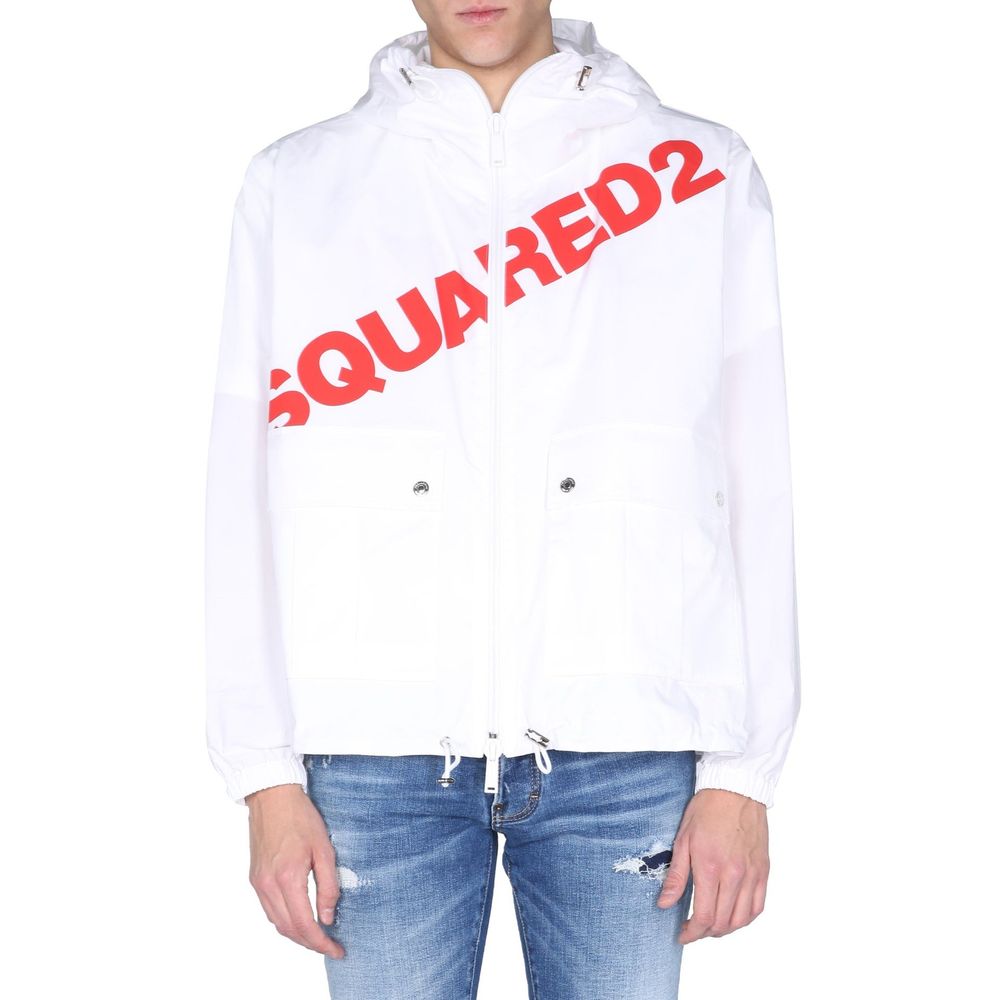 سترة واقية من الرياح بغطاء رأس وشعار Dsquared²