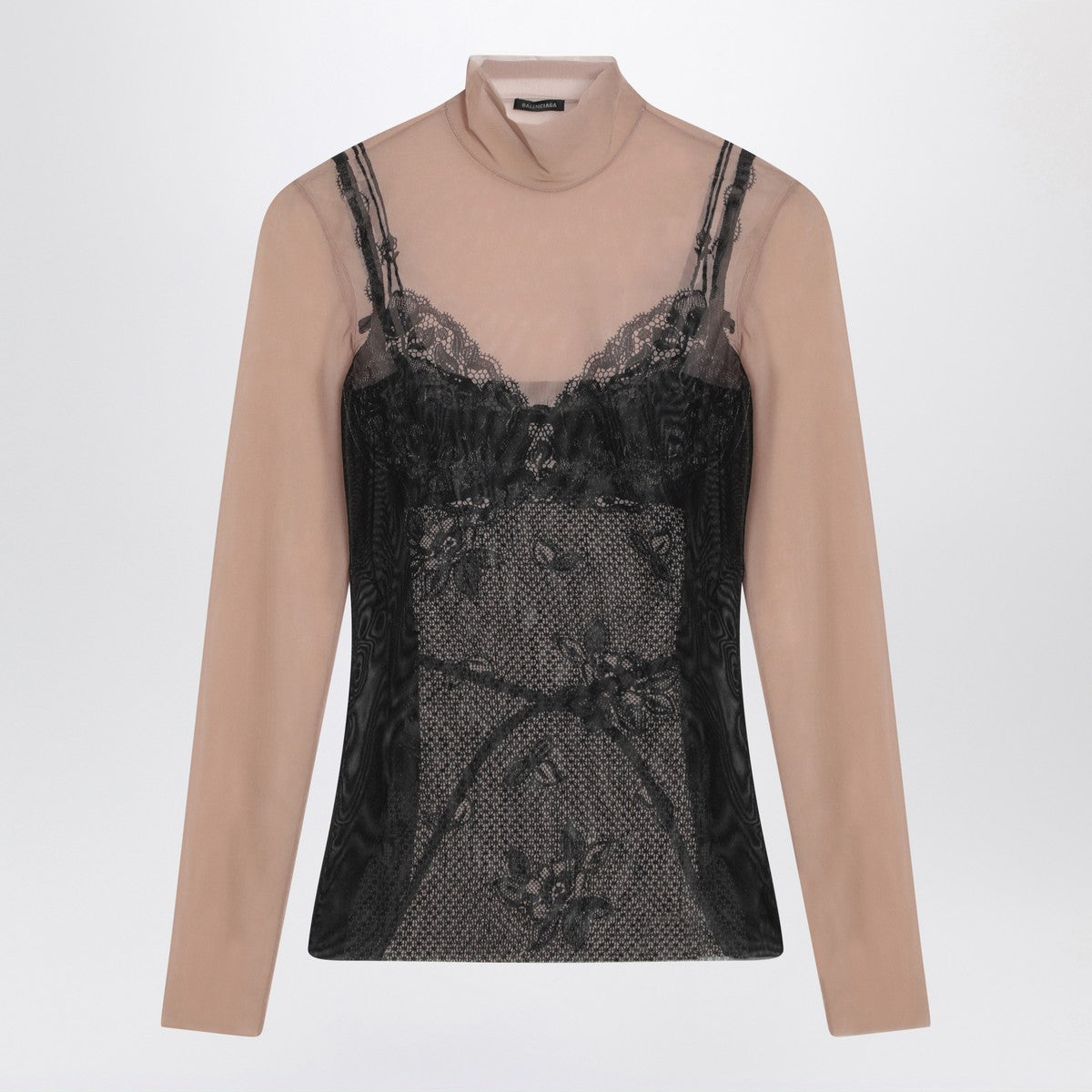 Balenciaga Balenciaga Black and light beige Trompe l''oeil Lingerie top