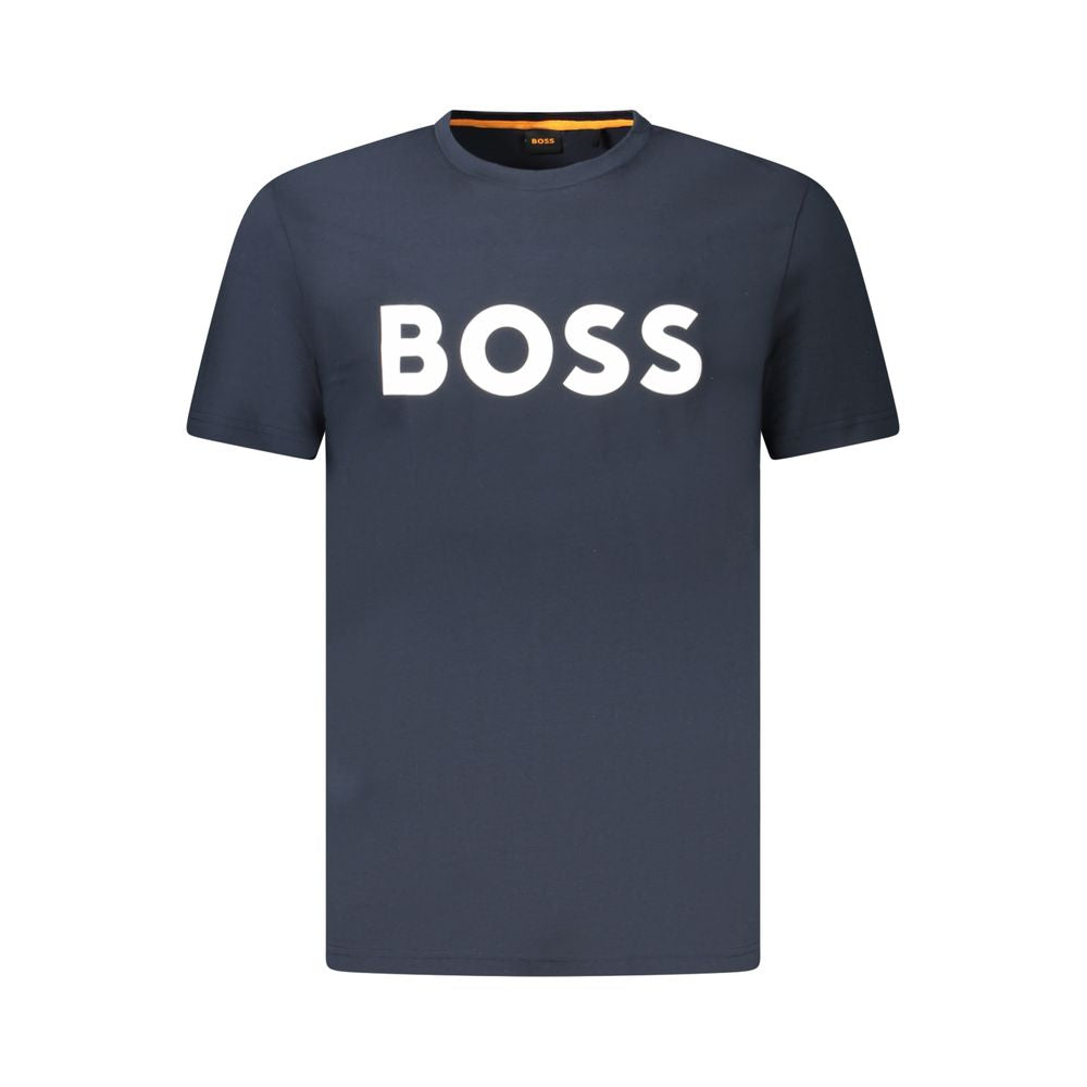 Blue Cotton Men T-Shirt