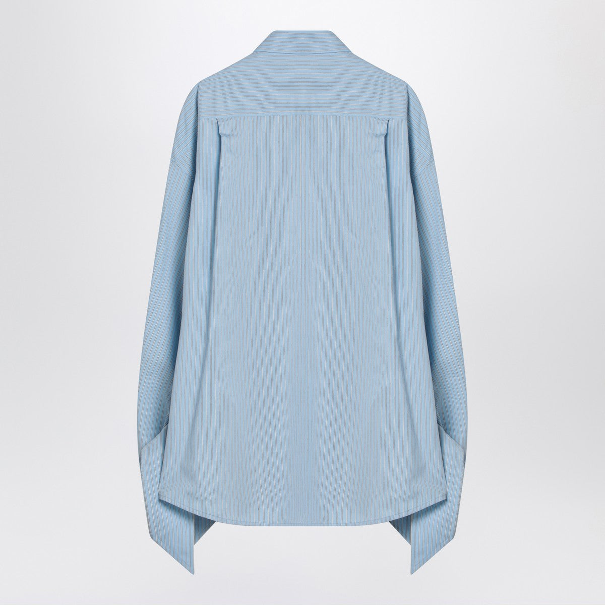 Balenciaga Balenciaga Light blue striped shirt with knotted cuffs