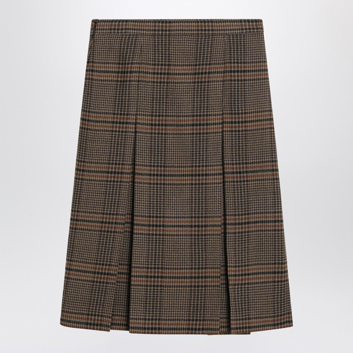 Saint Laurent Saint Laurent Prince of Wales wool midi skirt
