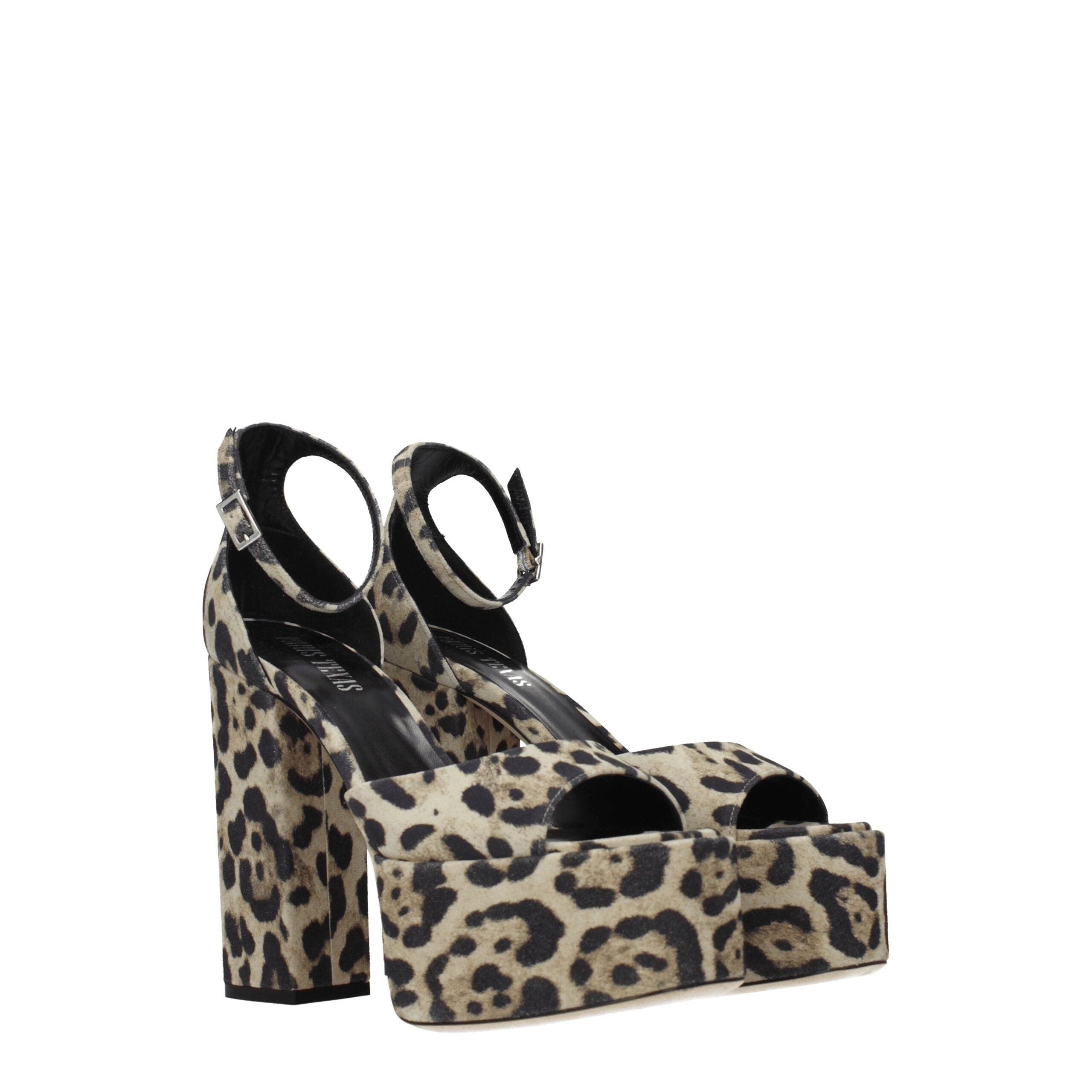 Paris Texas Beige Leather Platforms