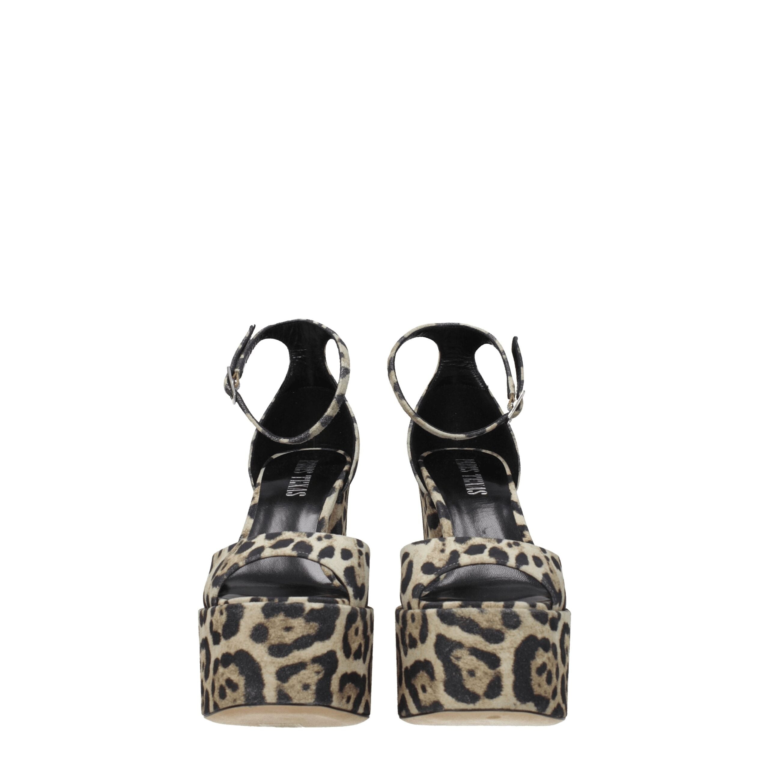 Paris Texas Beige Leather Platforms