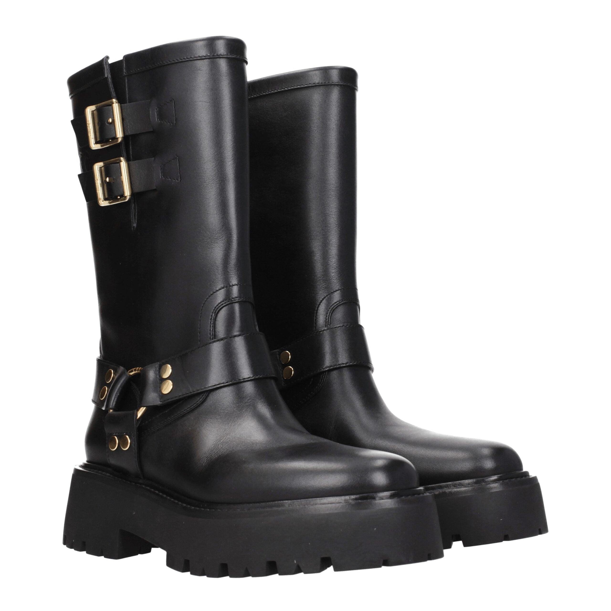 Celine Gold Leather Ankle Boots