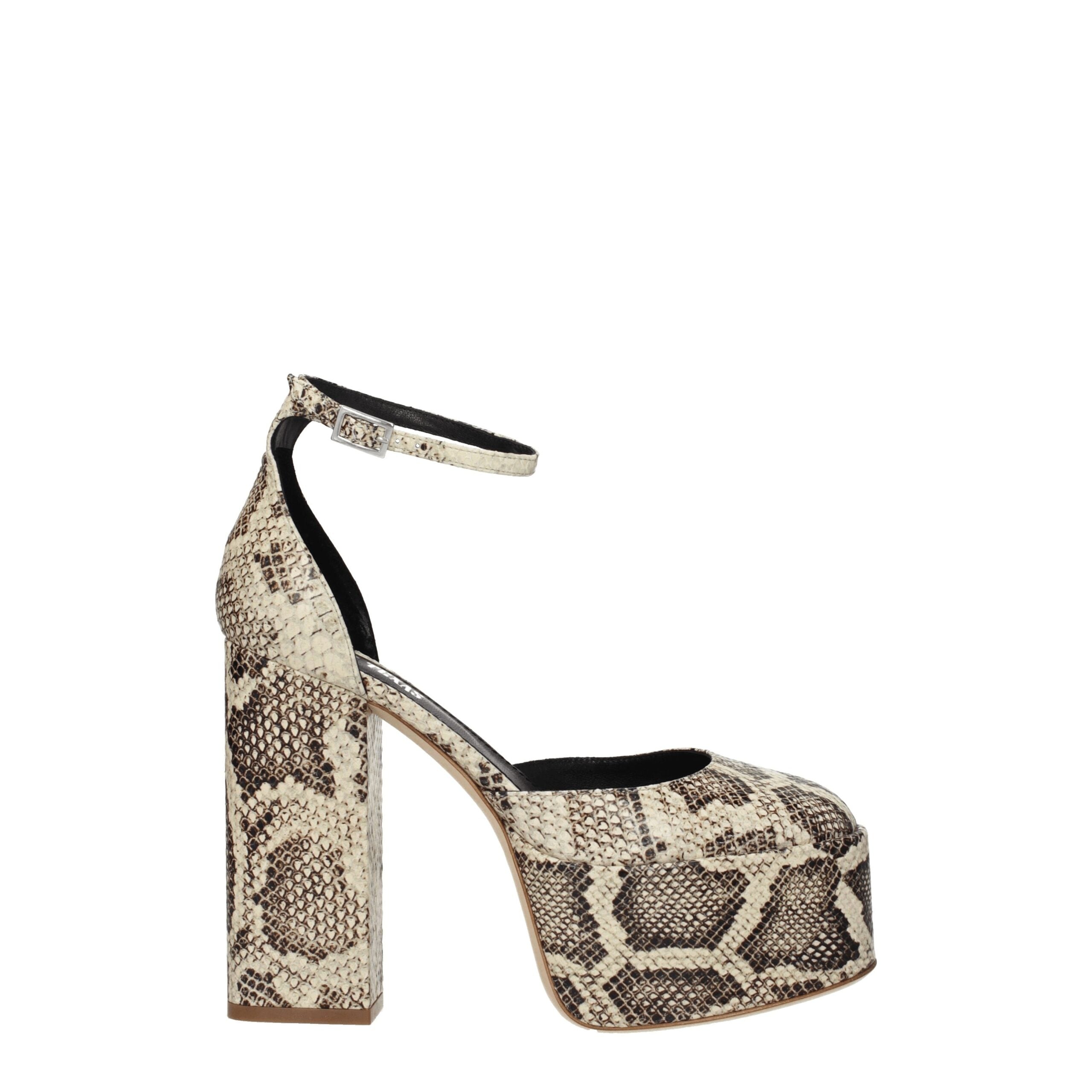 Paris Texas Beige Leather Platforms