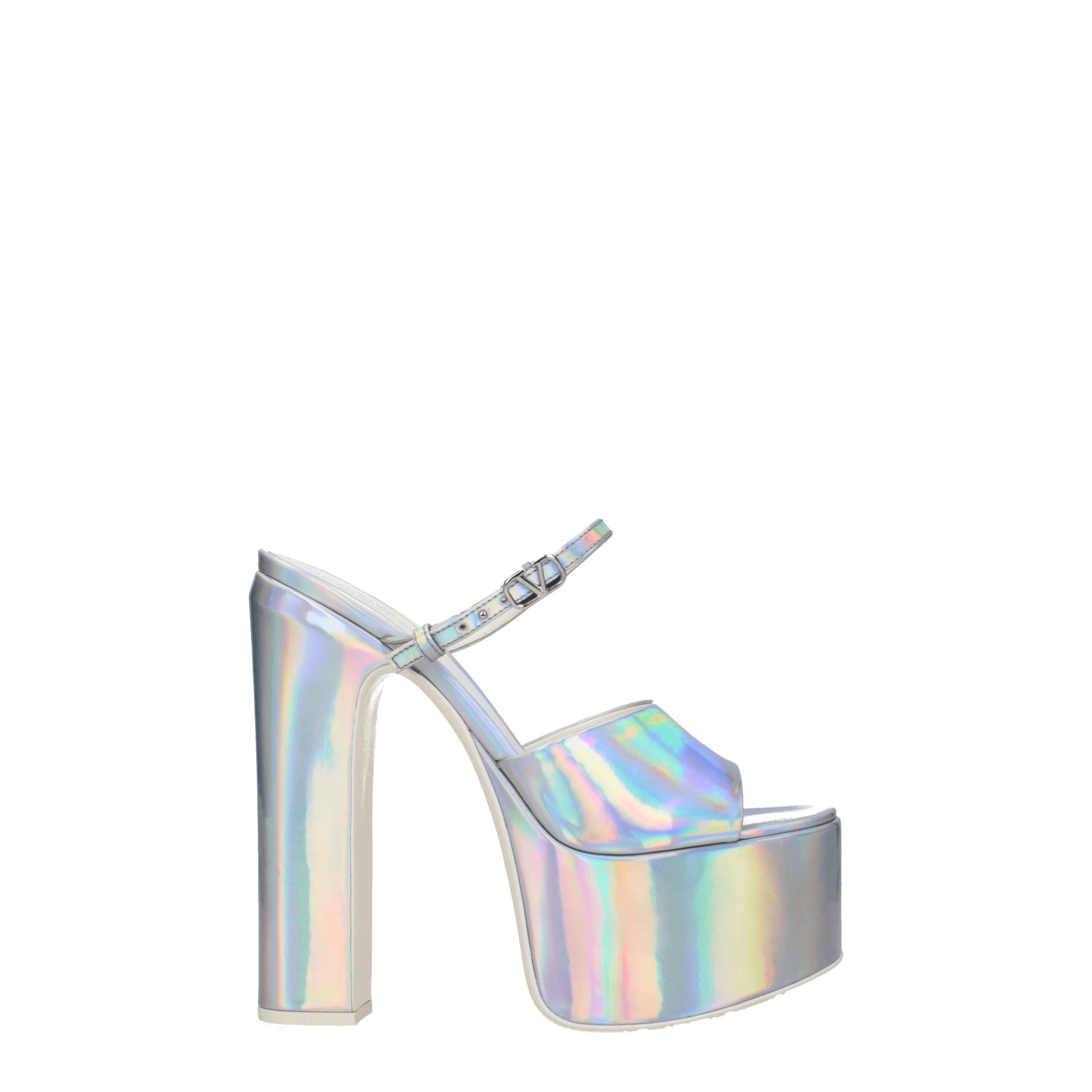 Valentino Garavani Gray Leather Platforms