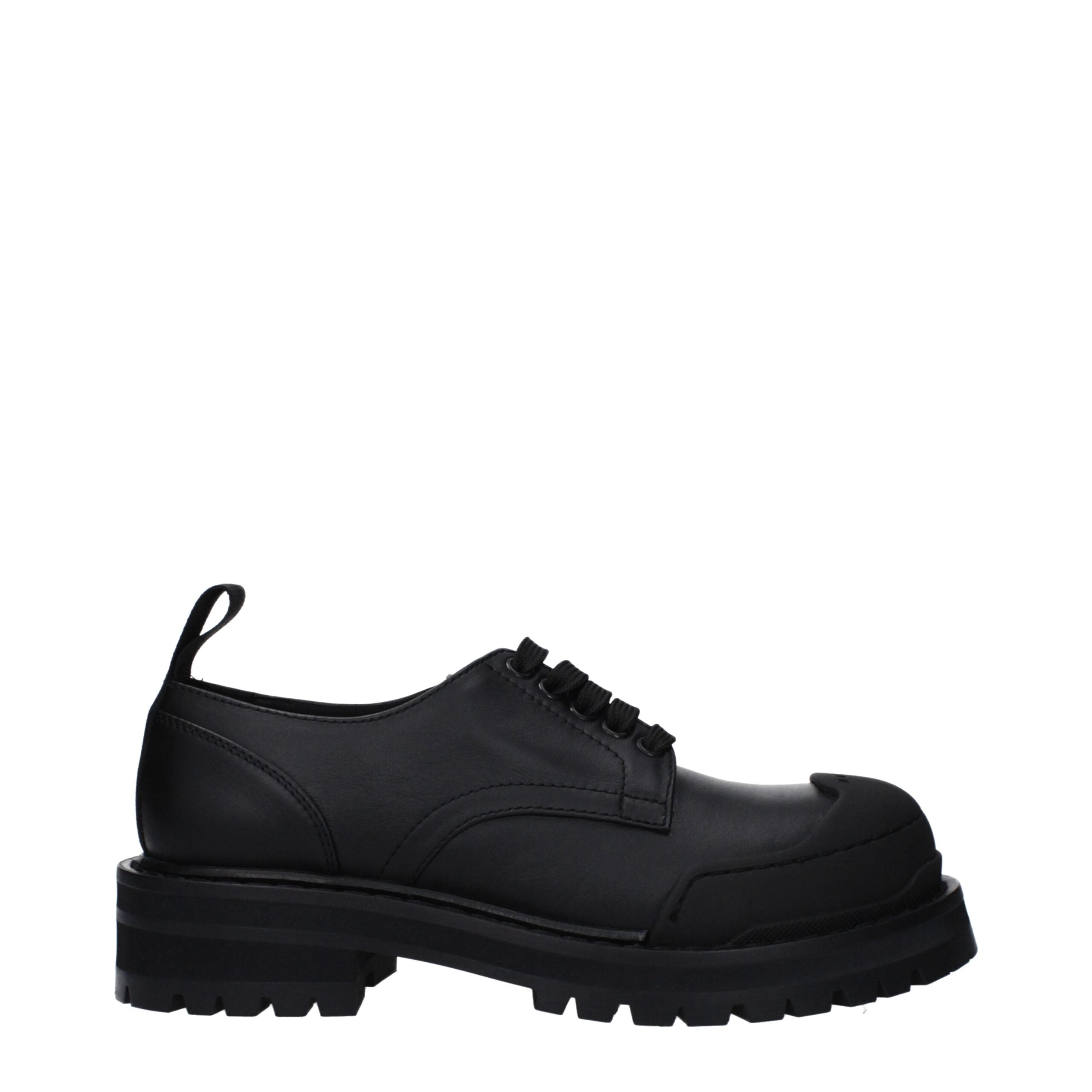 Marni Black Leather Oxfords And Derbies