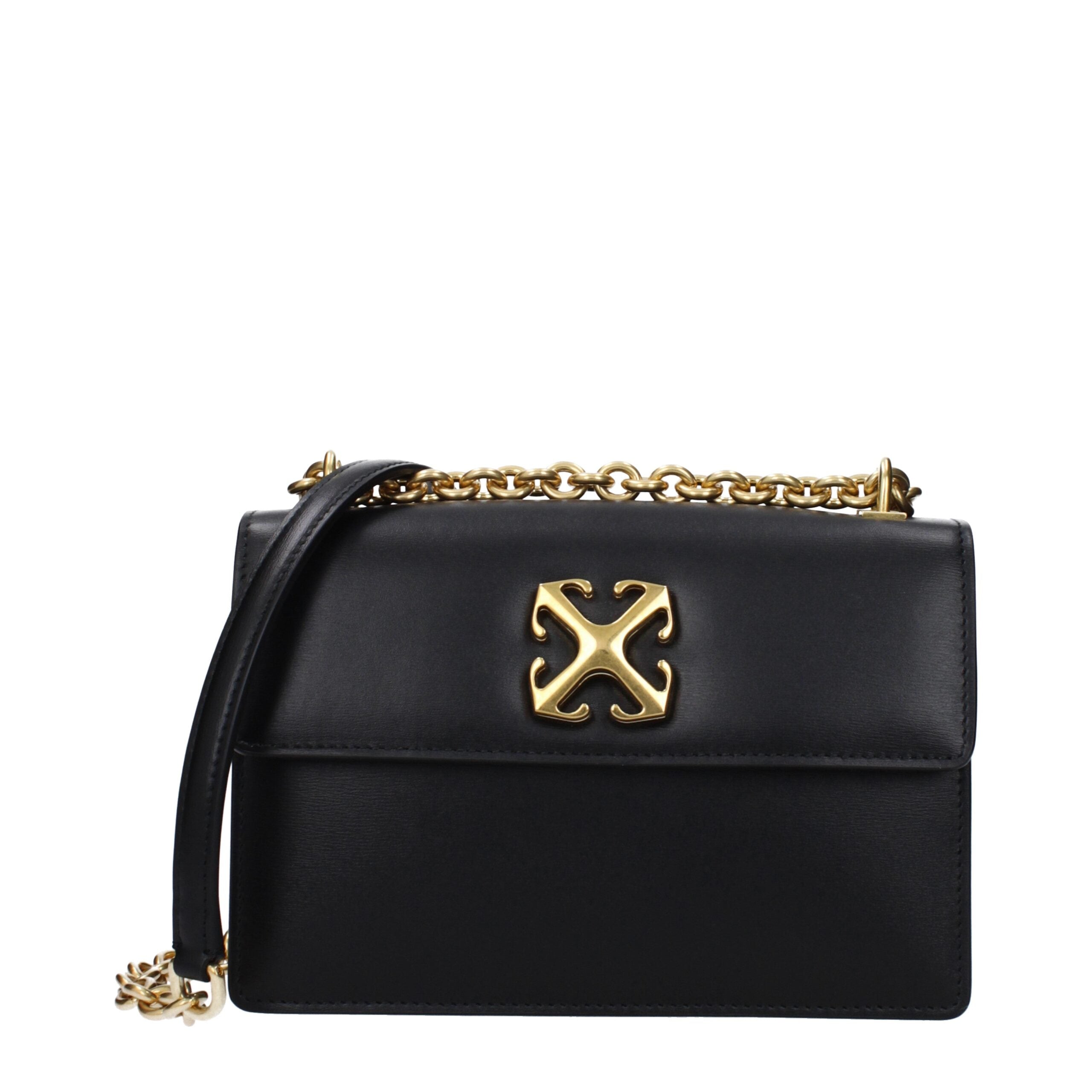 Off-White Black Leather Crossbody Bags