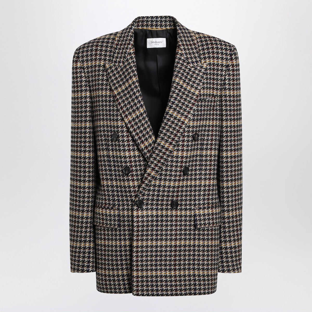 Saint Laurent Saint Laurent Double-breasted checked wool jacket