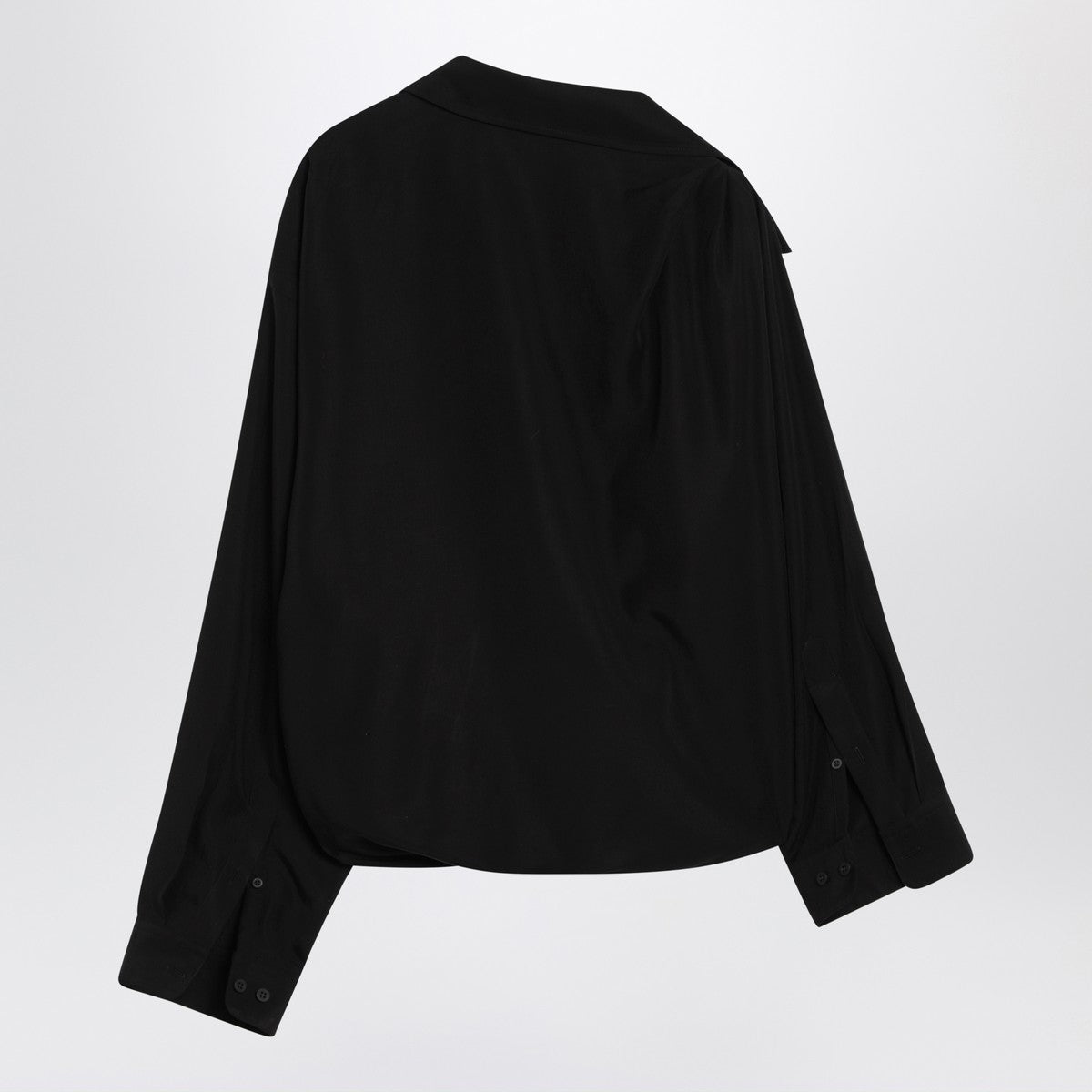 Balenciaga Balenciaga One-shoulder black shirt in poplin