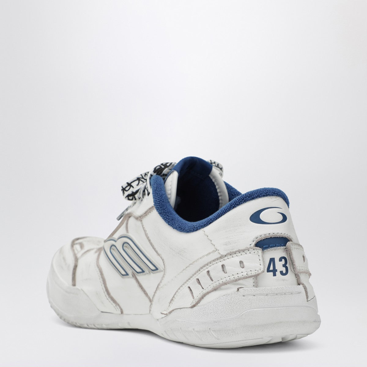 Balenciaga Balenciaga Hamptons Worn-Out Sneakers in White and Blue