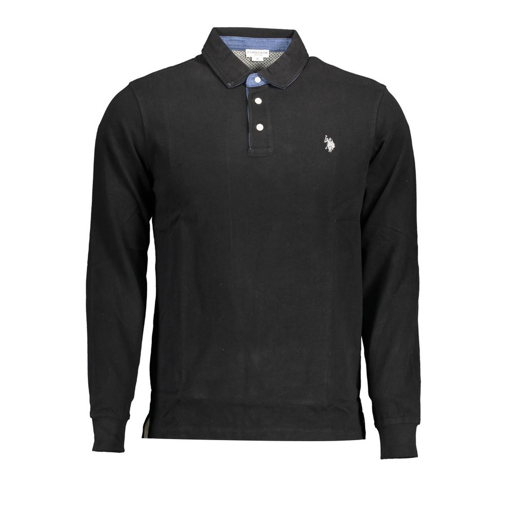 قميص بولو قطني أسود من US POLO ASSN