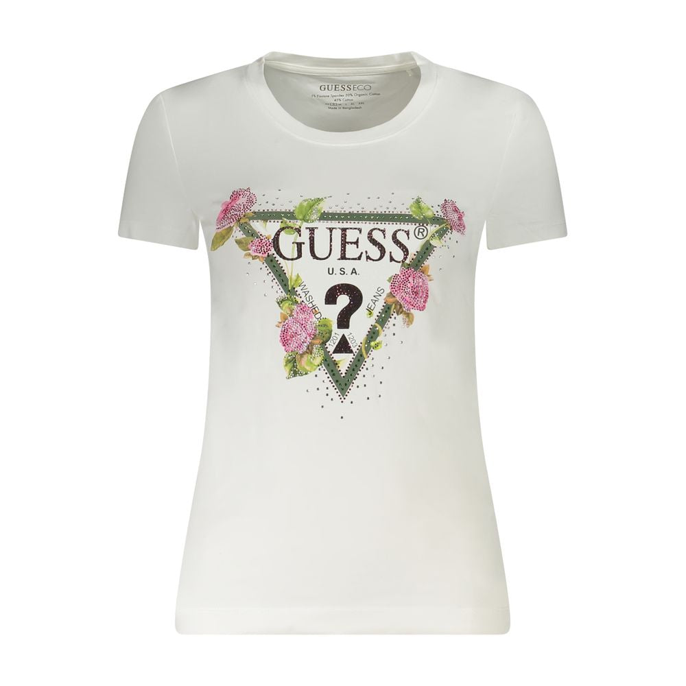 بنطلون جينز أبيض وقميص قطني من Guess