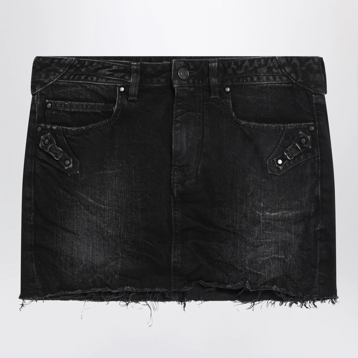 Balenciaga Balenciaga Washed black City mini denim skirt