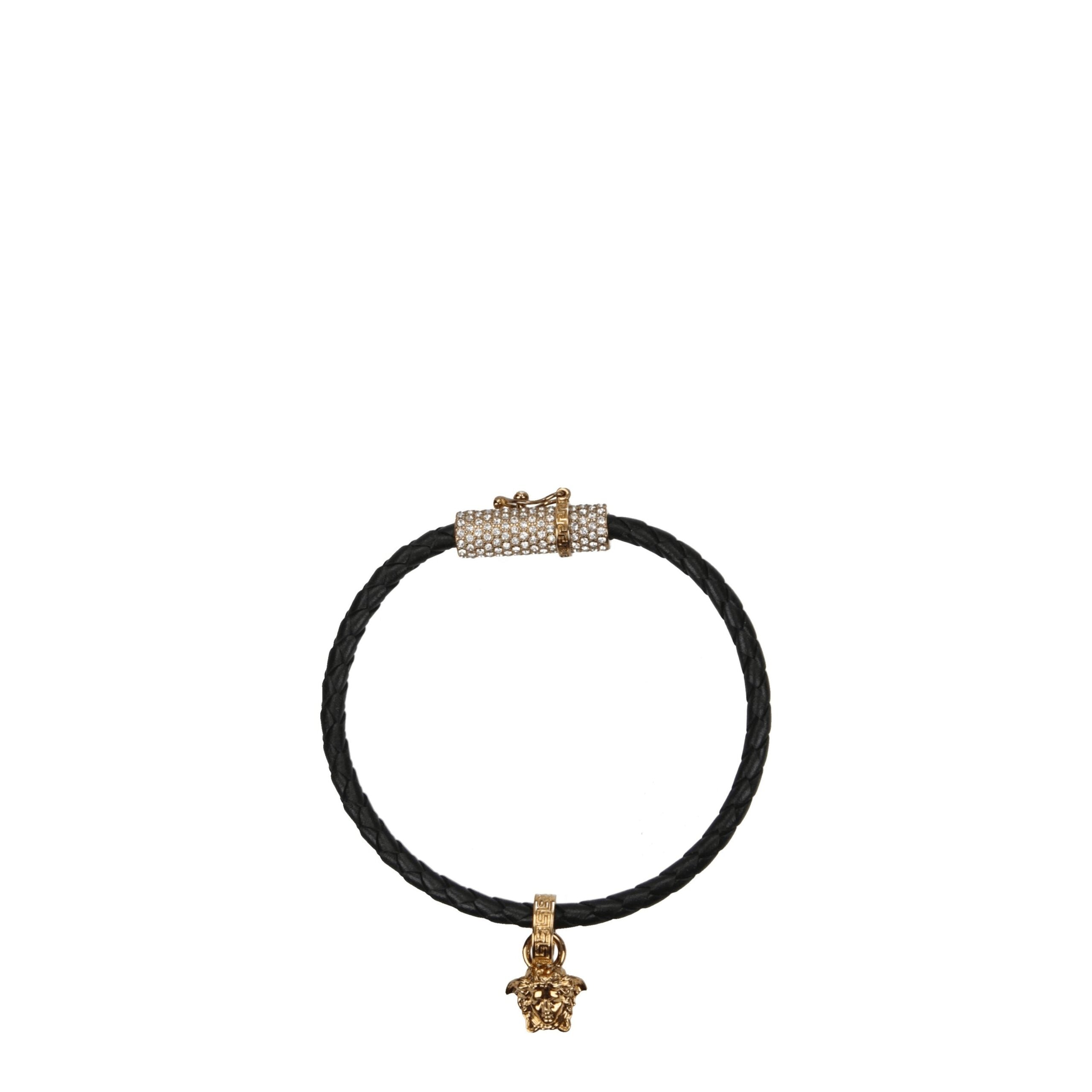 Versace Black Leather Bracelets
