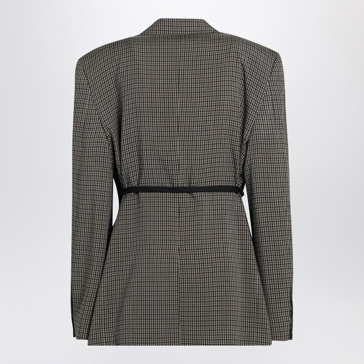 Balenciaga Balenciaga Vichy-pattern jacket with side lace detail