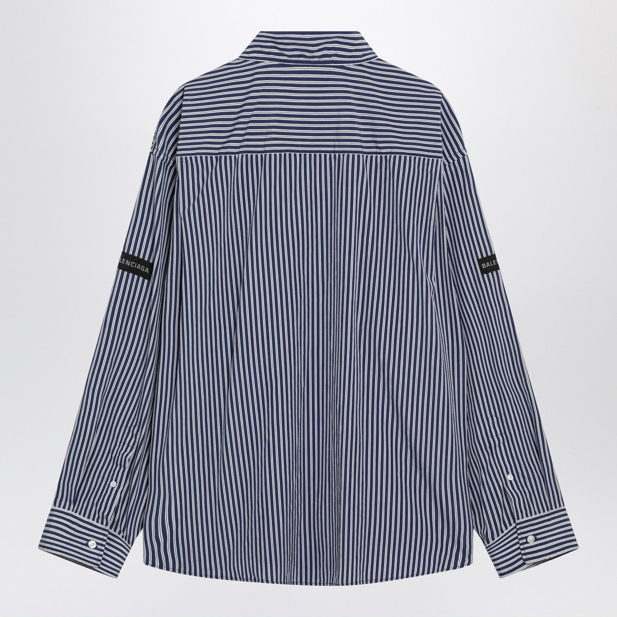 Balenciaga Balenciaga Oversize navy blue and white striped shirt