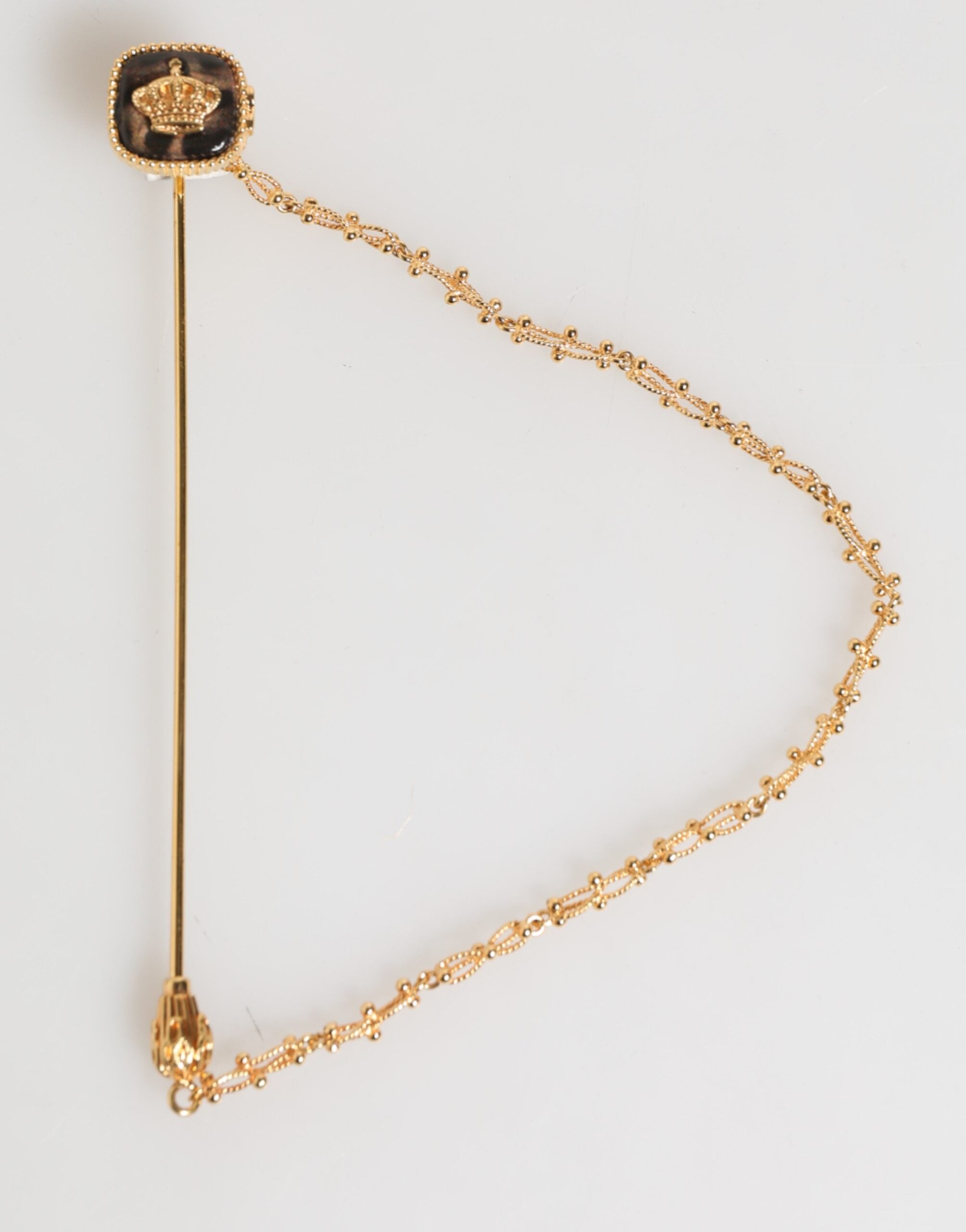 دبوس بروش دولتشي آند غابانا DG Crown Gold Chain للرجال
