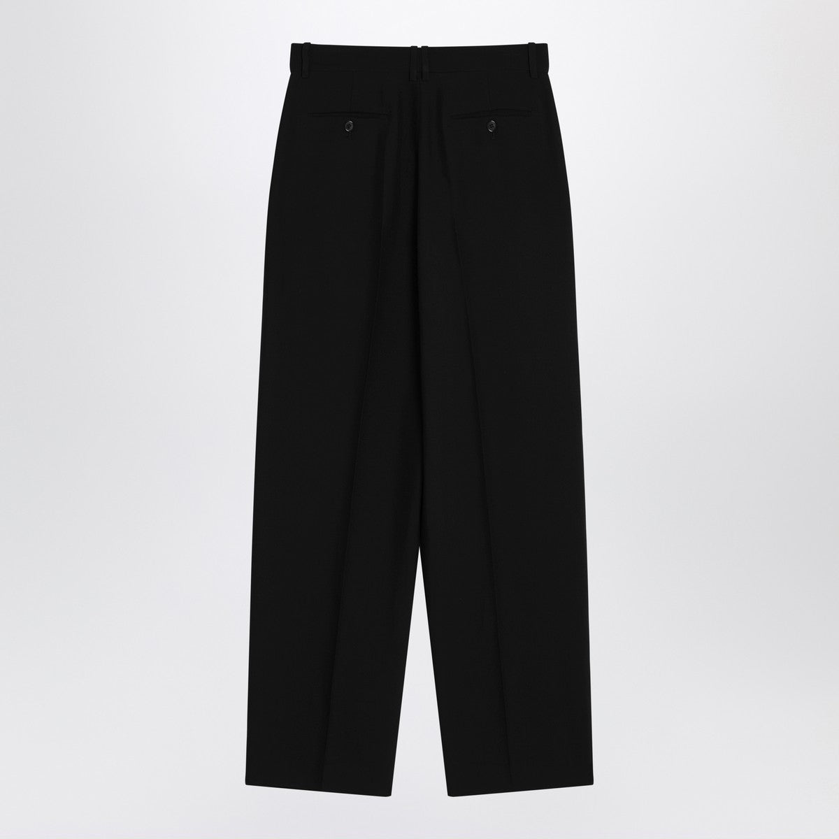 The Row Lilas trousers in black wool and linen