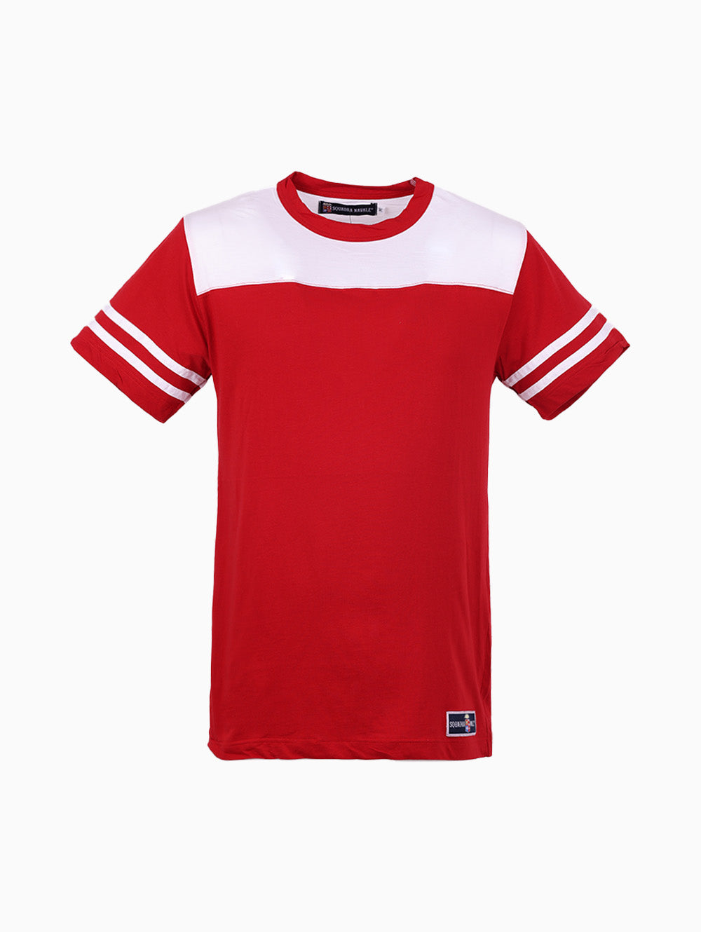 Squadra Navale red and white panel men's t-shirt front view