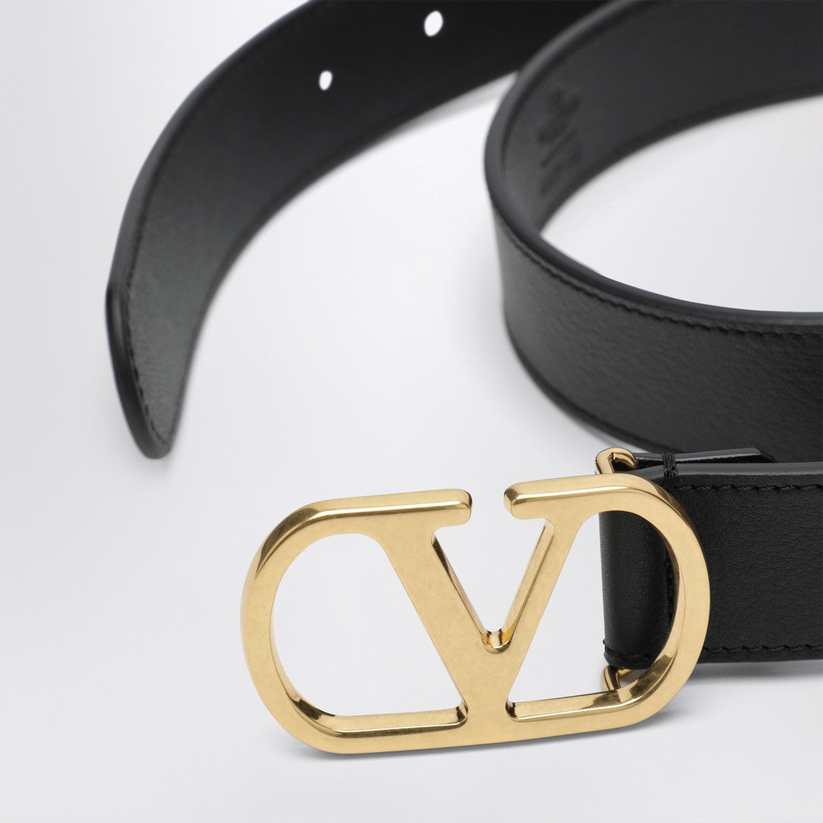 Valentino Valentino Black 3 cm Vlogo Signature leather belt