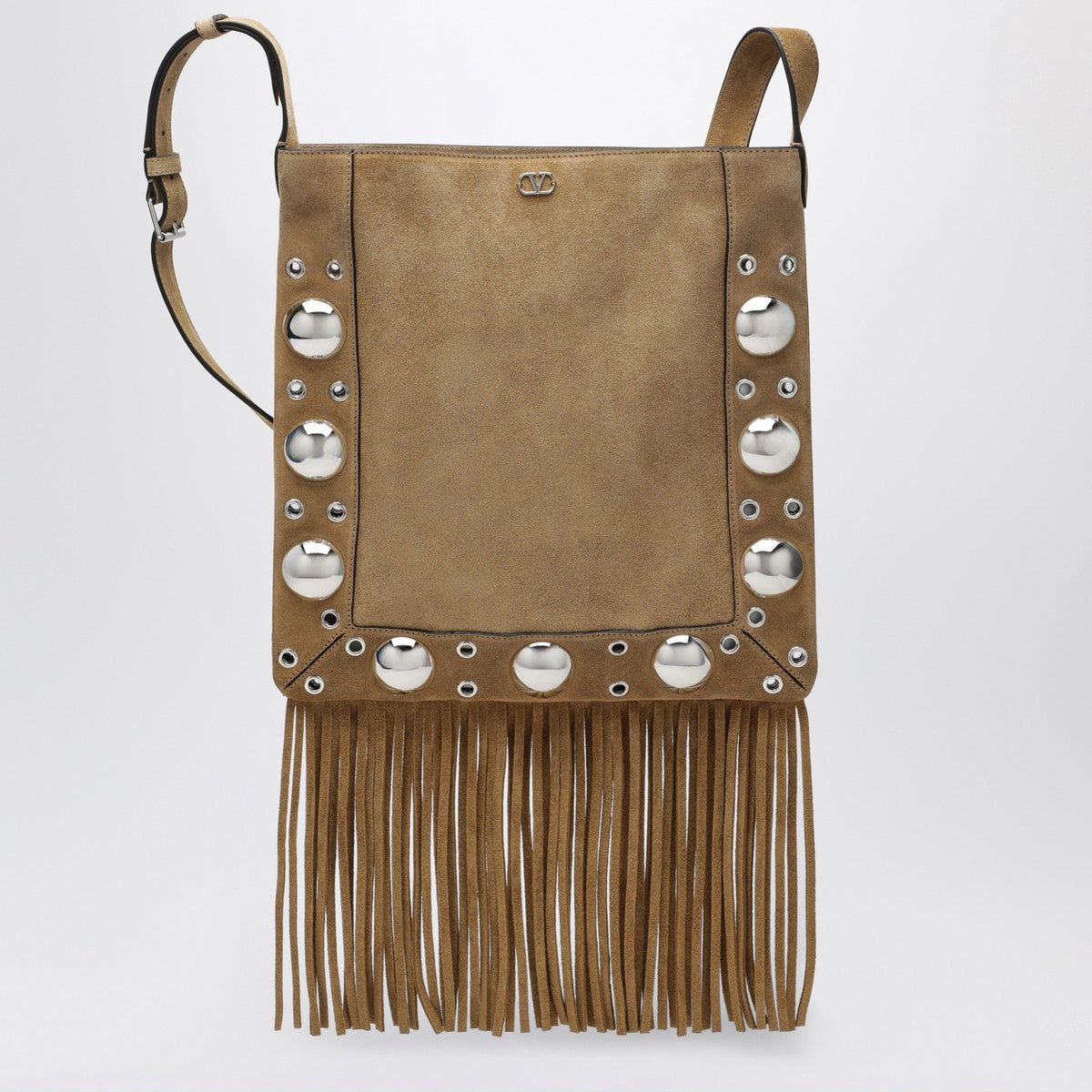 Valentino Garavani Valentino Garavani Beige Nellcôte bag in suede with fringes